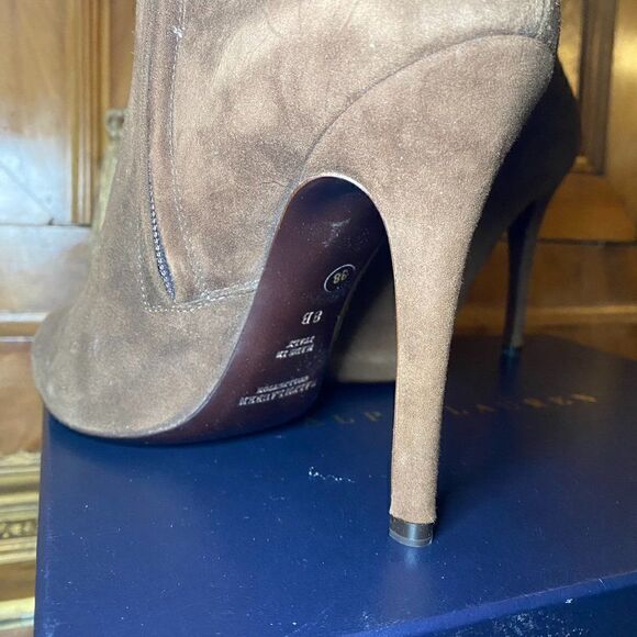 Ralph Lauren 2010 Collection Made in Italy Corita Brown Kid Suede Soutache Boot - Picture 13 of 16